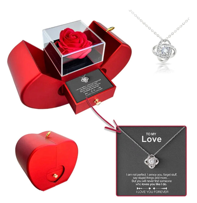 The Ultimate Expression of Love – Necklace & Eternal Rose Gift Box